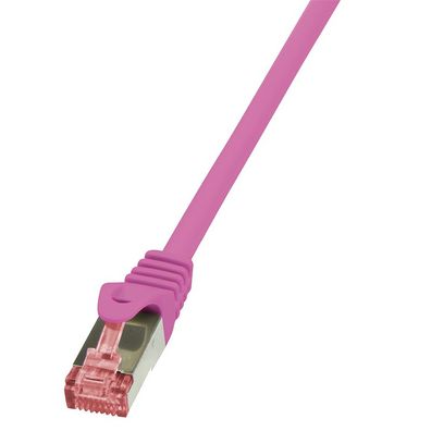 LogiLink CAT 6 Patchkabel S/FTP PIMF PrimeLine pink 0,25 m