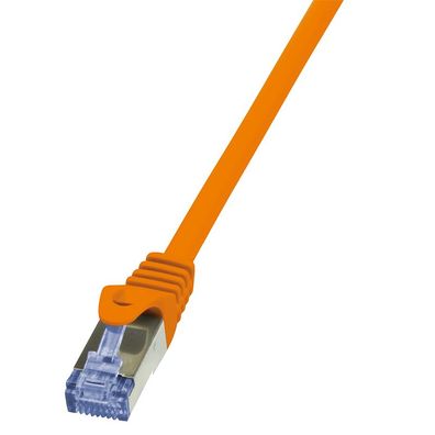 LogiLink CAT 6A Patchkabel 10G S/FTP PIMF PrimeLine orange 0,25 m