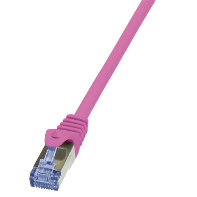 LogiLink CAT 6A Patchkabel 10G S/FTP PIMF PrimeLine pink 0,25 m