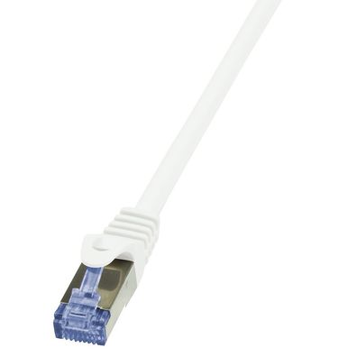 LogiLink CAT 6A Patchkabel 10G S/FTP PIMF PrimeLine weiß 3 m