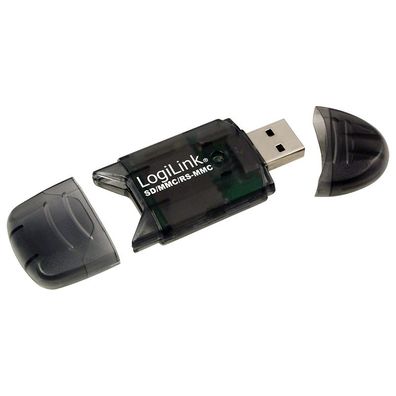 LogiLink USB 2.0 Kartenleser SD/MMC/RS schwarz (1er Faltschachtel)