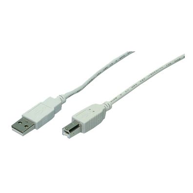 LogiLink USB 2.0 Kabel Anschluss A auf B 2 x Stecker grau 300 m