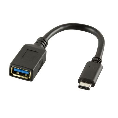 LogiLink USB 3.1 Gen 1 Adapter USB C Stecker auf Typ A Buchse schwarz (1er Softpack)