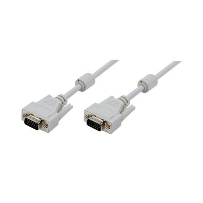 LogiLink VGA Kabel 2 x Stecker Ferrit grau 3 m