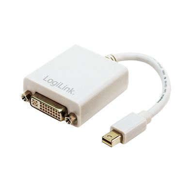 LogiLink Mini DisplayPort Adapter auf DVI 1080p weiß 0,1 m (1er Blister)