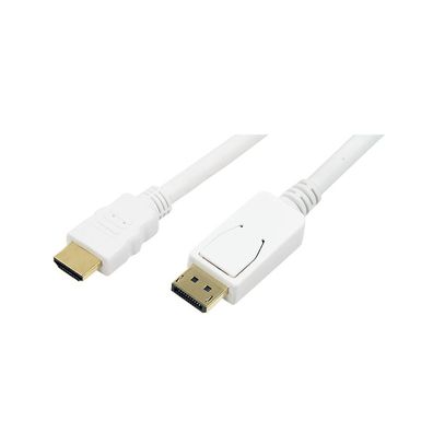 LogiLink Kabel DisplayPort auf HDMI weiß 2 m