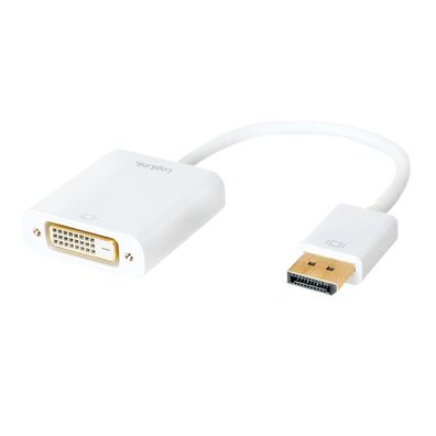 LogiLink DisplayPort 1.2 auf DVI Adapter weiß 0,15 m (1er Softpack)