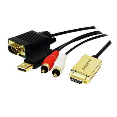 LogiLink HDMI Kabel zu HD15 + USB + 2 x RCA HD schwarz 2 m (1er Blister)