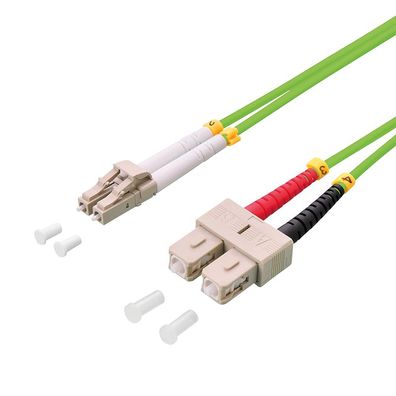 LogiLink LWL Duplex Patchkabel OM5 50/125µ Duple x LC/SC lindgrün 10 m