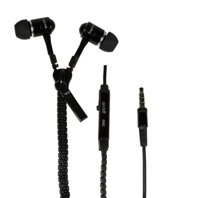 LogiLink Zipper Stereo In Ear Headset mit Fernbedienung schwarz (1er Blister)