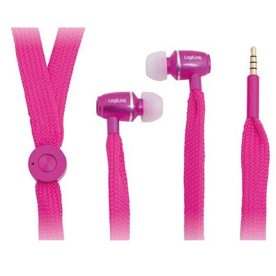 LogiLink Stereo In Ear Headset pink (1er Blister)