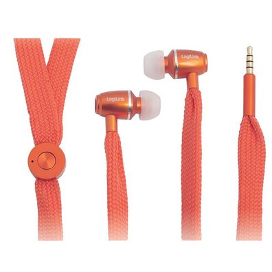 LogiLink Stereo In Ear Headset orange (1er Blister)