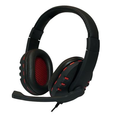 LogiLink Stereo Headset mit integrierter Steuerung schwarz/rot (Bulk)