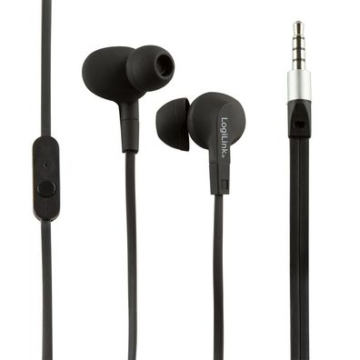 LogiLink Wassergeschütztes IPX6 Stereo In Ear Headset schwarz (1er Blister)