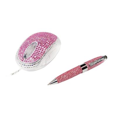 LogiLink Designset aus Strassbesetzter Maus und Glitzerndem Touchpen (1er Blister)