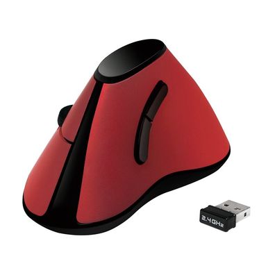 LogiLink Ergonomische vertikale Funkmaus 2.4 GHz rot (1er Blister)