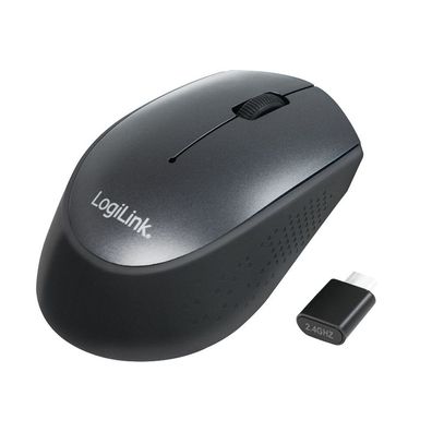 LogiLink kabellose USB C Funkmaus 2.4 GHz schwarz (1er Blister)