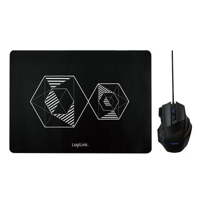 LogiLink Gaming Combo Set aus Maus und Mauspad (1er Blister)