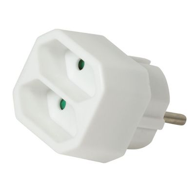 LogiLink Steckdosenadapter 2 x Euro 1100 w/250V weiß (Bulk)