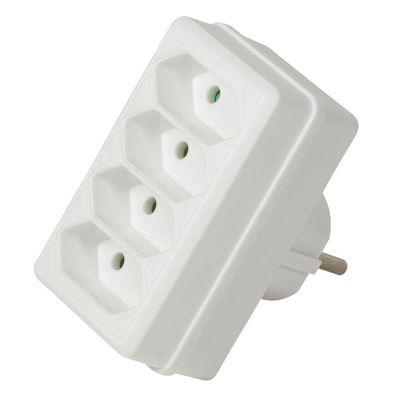 LogiLink Steckdosenadapter 4 x Euro 2300 W/250V weiß (Bulk)