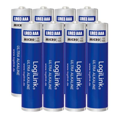 LogiLink Ultra Power Batterie Alkaline Micro AAA LR03 1.5V (8er Blister)