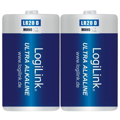 LogiLink Ultra Power Batterie Alkaline Mono LR20 1.5V (2er Blister)