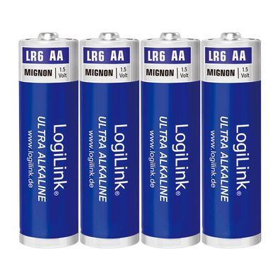 LogiLink Ultra Power Batterie Alkaline Mignon AA LR6 1.5V (4er Blister)