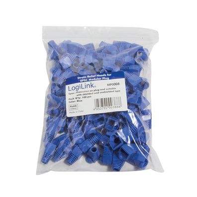 LogiLink RJ45 Stecker Knickschutzhülle blau (100 Stück)