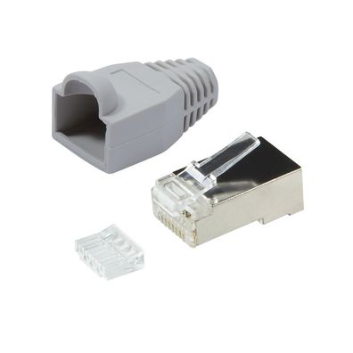 LogiLink RJ45 Modularstecker CAT 6 geschirmt grau (100 Stück)