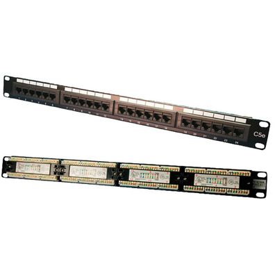 LogiLink 19" Patchpanel CAT5e 24 Ports Ungeschirmt schwarz (1er Faltschachtel)