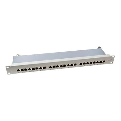 LogiLink 19" Patchpanel Einbau CAT 6 STP 24 Ports grau (1er Faltschachtel)