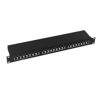 LogiLink CAT 6 Patchpanel 24 Ports geschirmt 19 " Einbau schwarz (1er Faltschachtel)