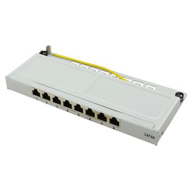 LogiLink Mini Patchpanel CAT 6A STP 8 Ports 0,5 HE grau (1er Faltschachtel)