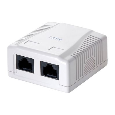 LogiLink CAT 6 Anschlussdose 2 x RJ45 UTP reinweiß (1er Softpack)