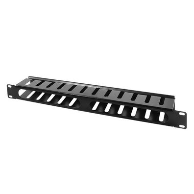 LogiLink 19" Kabelpanel 1HE mit Abdeckung schwarz