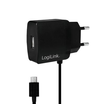 LogiLink USB Steckdosenadapter mit Micro USB Kabel 1 x USB Port 10 w(1er Blister)