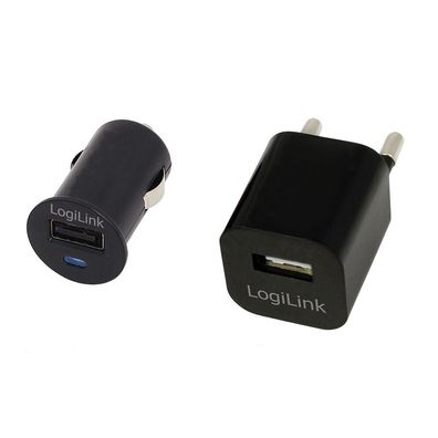 LogiLink USB Reise Set jeweils 1 x USB Port 5 W/7,5 W (2er Blister)