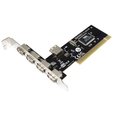 LogiLink PCI Schnittstellenkarte USB 2.0 480 Mbit/s (1er Faltschachtel)