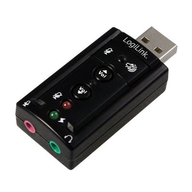 LogiLink USB Soundkarte mit Virtual 7.1 Soundeffekt schwarz (1er Blister)