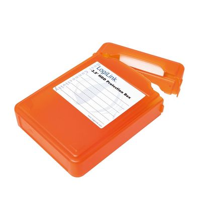 LogiLink Festplatten Schutz Box für 3,5" HDDs orange (Bulk)