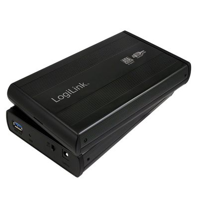 LogiLink Festplattengehäuse 3,5" SATA USB 3.0 Aluminium schwarz (1er Faltschachtel)