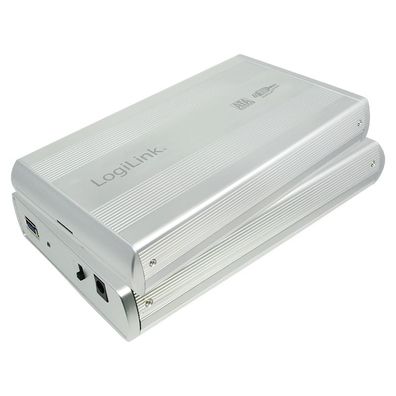 LogiLink Festplattengehäuse 3,5" SATA USB 3.0 Aluminium silber (1er Faltschachtel)