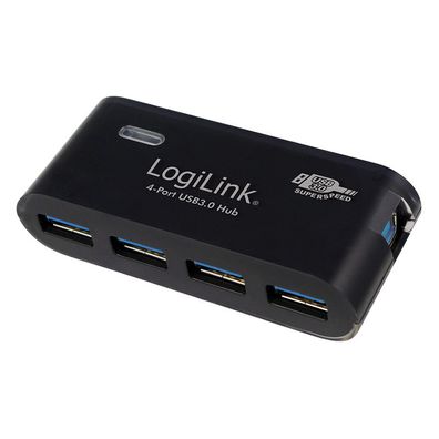 LogiLink USB 3.0 Hub 4 Port schwarz (1er faltschachtel)