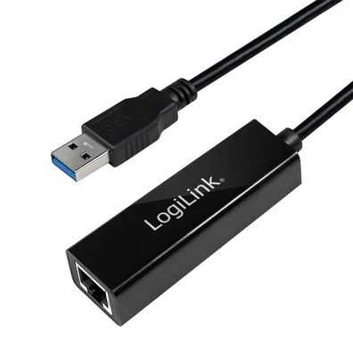 LogiLink USB 3.0 Ethernet Adapter auf RJ45 schwarz (1er Faltschachtel)