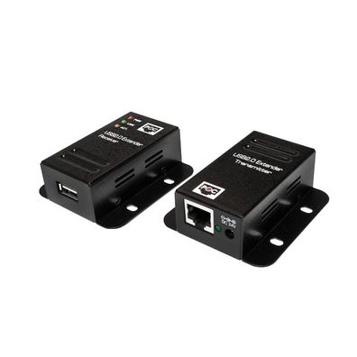 LogiLink USB 2.0 CAT 5 Extender mit 1 Port montierbar POC schwarz 50 m (Bulk)