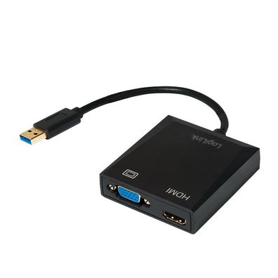 LogiLink USB 3.0 Adapter auf VGA/HDMI 1080p schwarz 0,1 m (1er Blister)