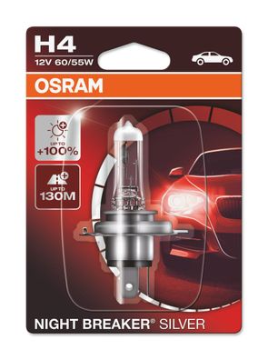 OSRAM NIGHT Breaker SILVER H4 P43t 12 V/6-55 W (1er Blister)