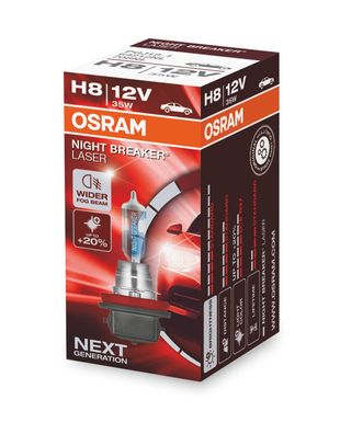 OSRAM NIGHT Breaker LASER H8 PGJ19-1 12 V/35 W (1er Faltschachtel)