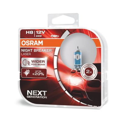 OSRAM NIGHT Breaker LASER H8 PGJ19-1 12 V/35 W (2er Box)