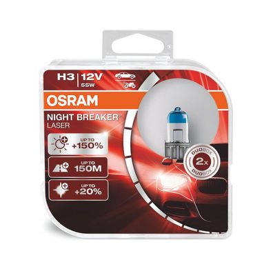 OSRAM NIGHT Breaker LASER H3 PK22s 12 V/55 W (2er Box)